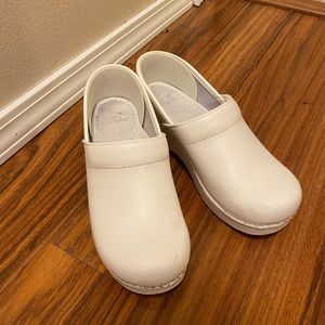 White Dansko clogs